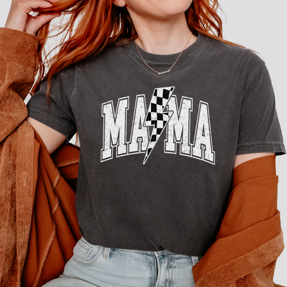 Mama Checkered Bolt Graphic Tee