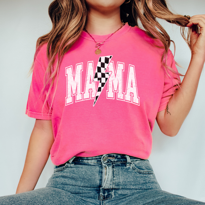 Mama Checkered Bolt Graphic Tee