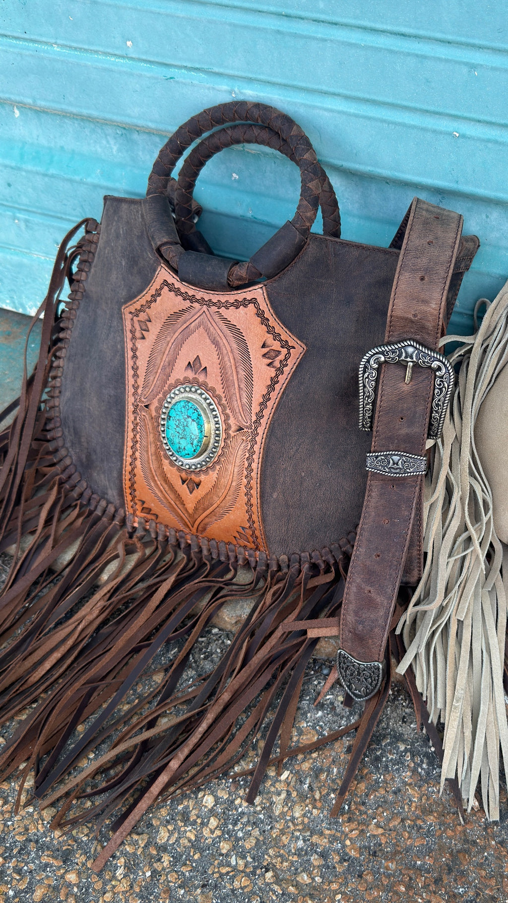 Whiskey River Premium Leather Fringe Bag