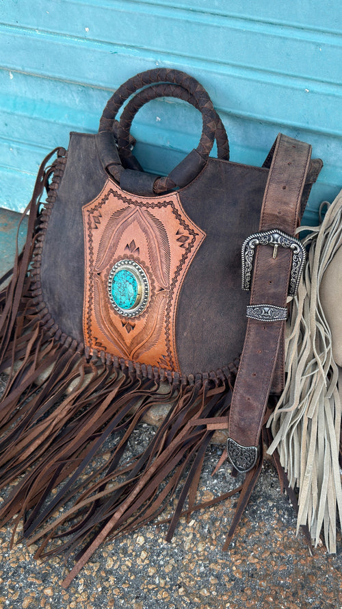 Whiskey River Premium Leather Fringe Bag