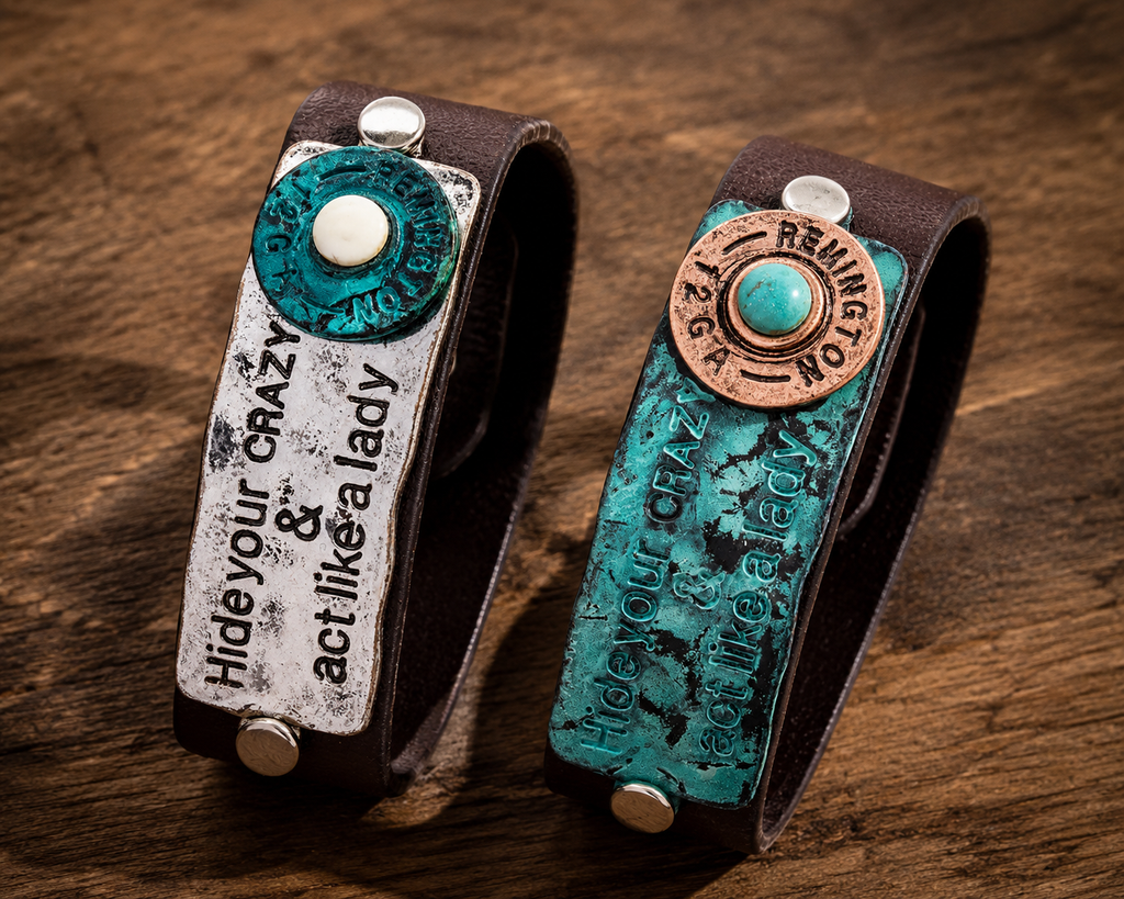 Bullet Vegan Leather Cuff Bracelet