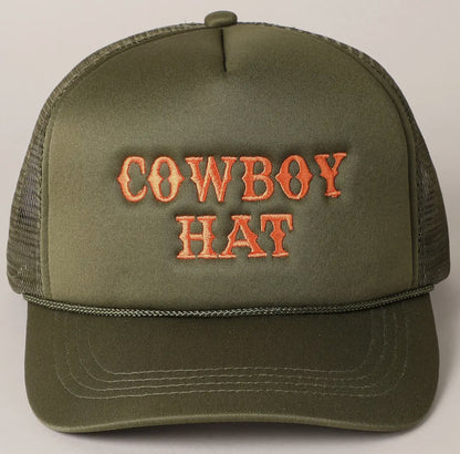 "Cowboy Hat" Embroidered Trucker