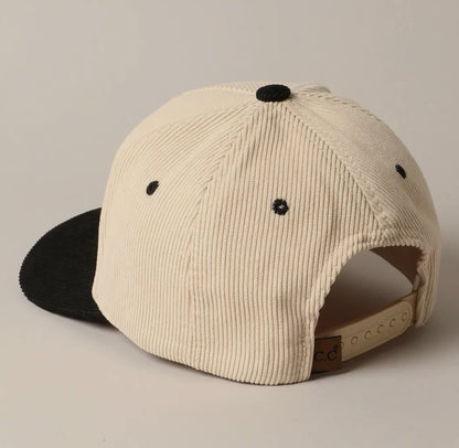 Darlin' Embroidered Ribbed Corduroy Trucker Hat