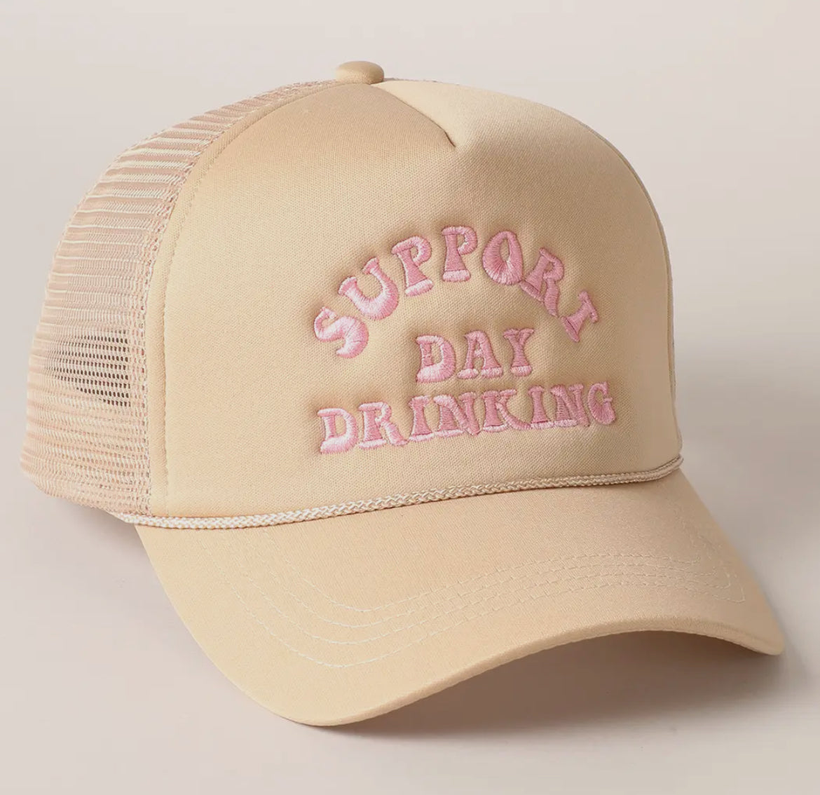 Support Day Drinking Embroidered Trucker