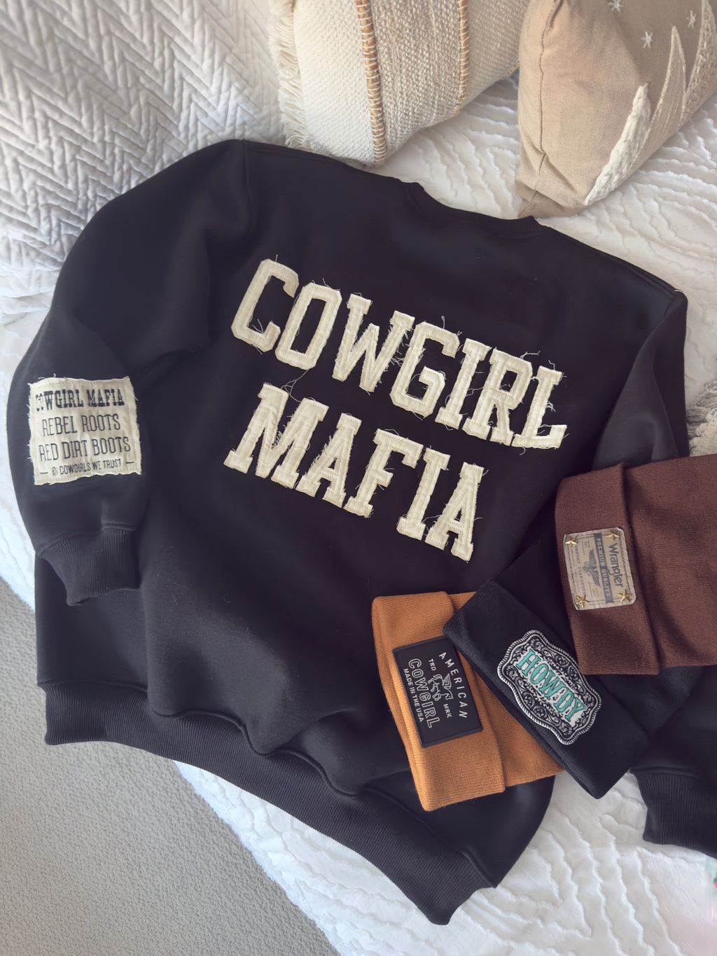 Cowgirl Mafia Distressed Letter Crew