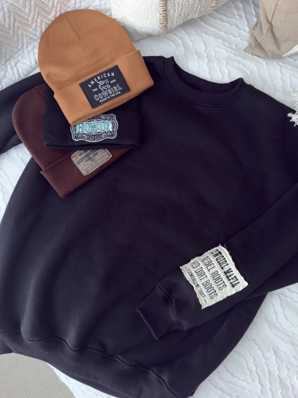 Cowgirl Mafia Distressed Letter Crew