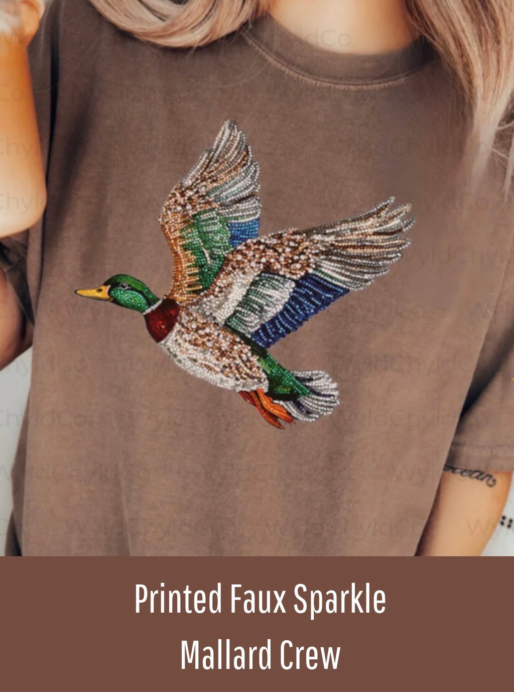 Faux Sparkle Mallard Duck Crew