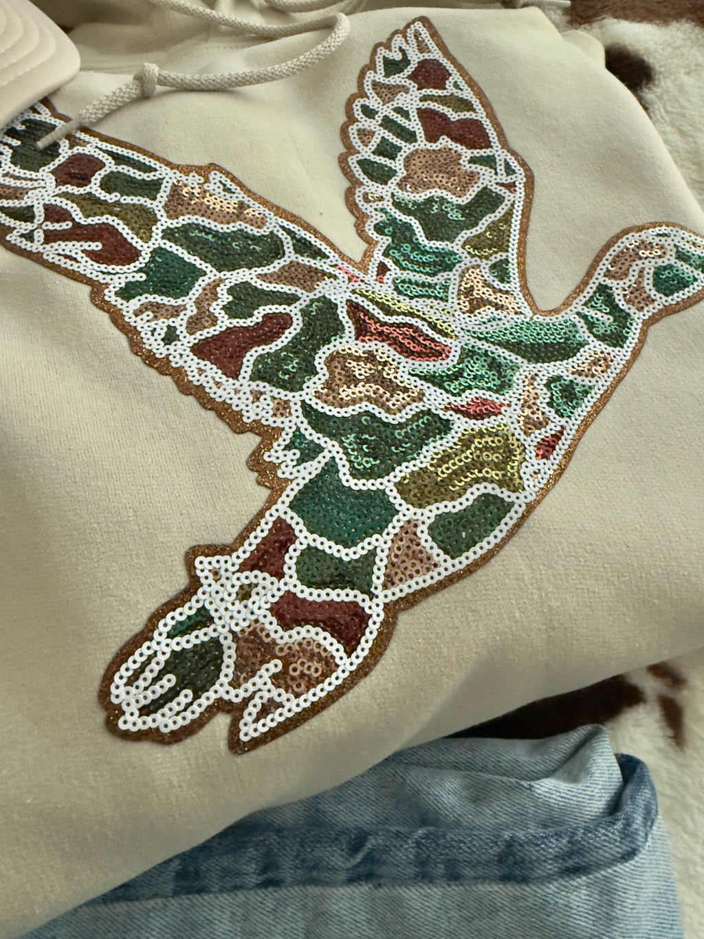 Sequin Camo Mallard Crew