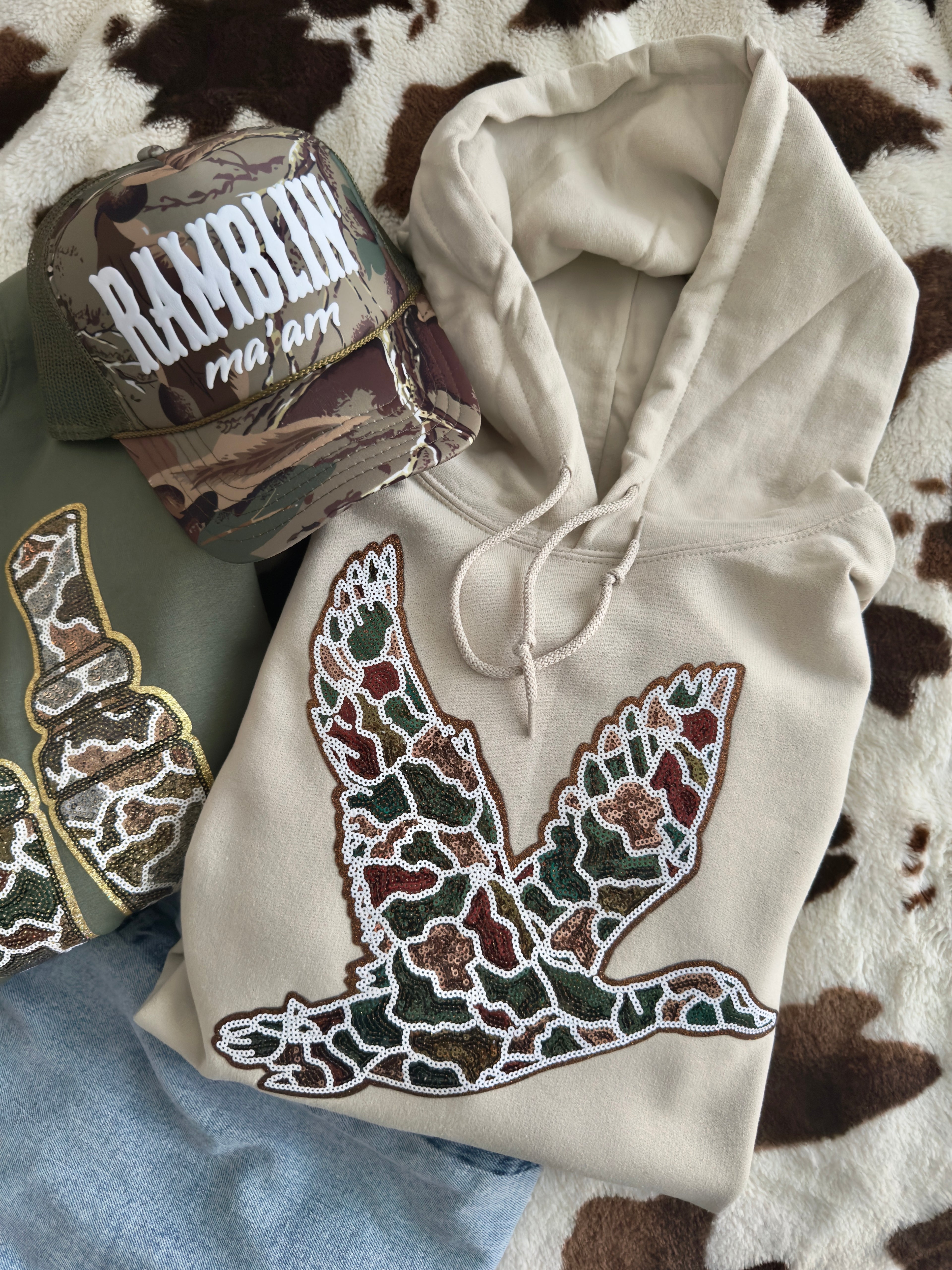 Sequin Camo Mallard Crew