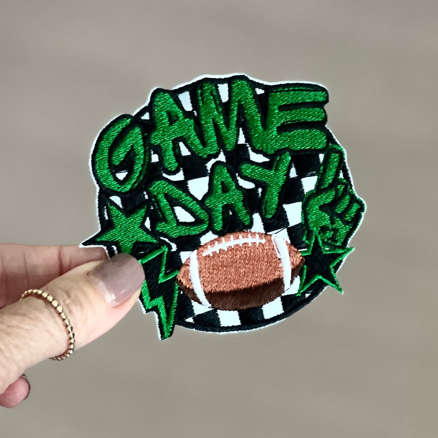 Retro Checkered Game Day Patches