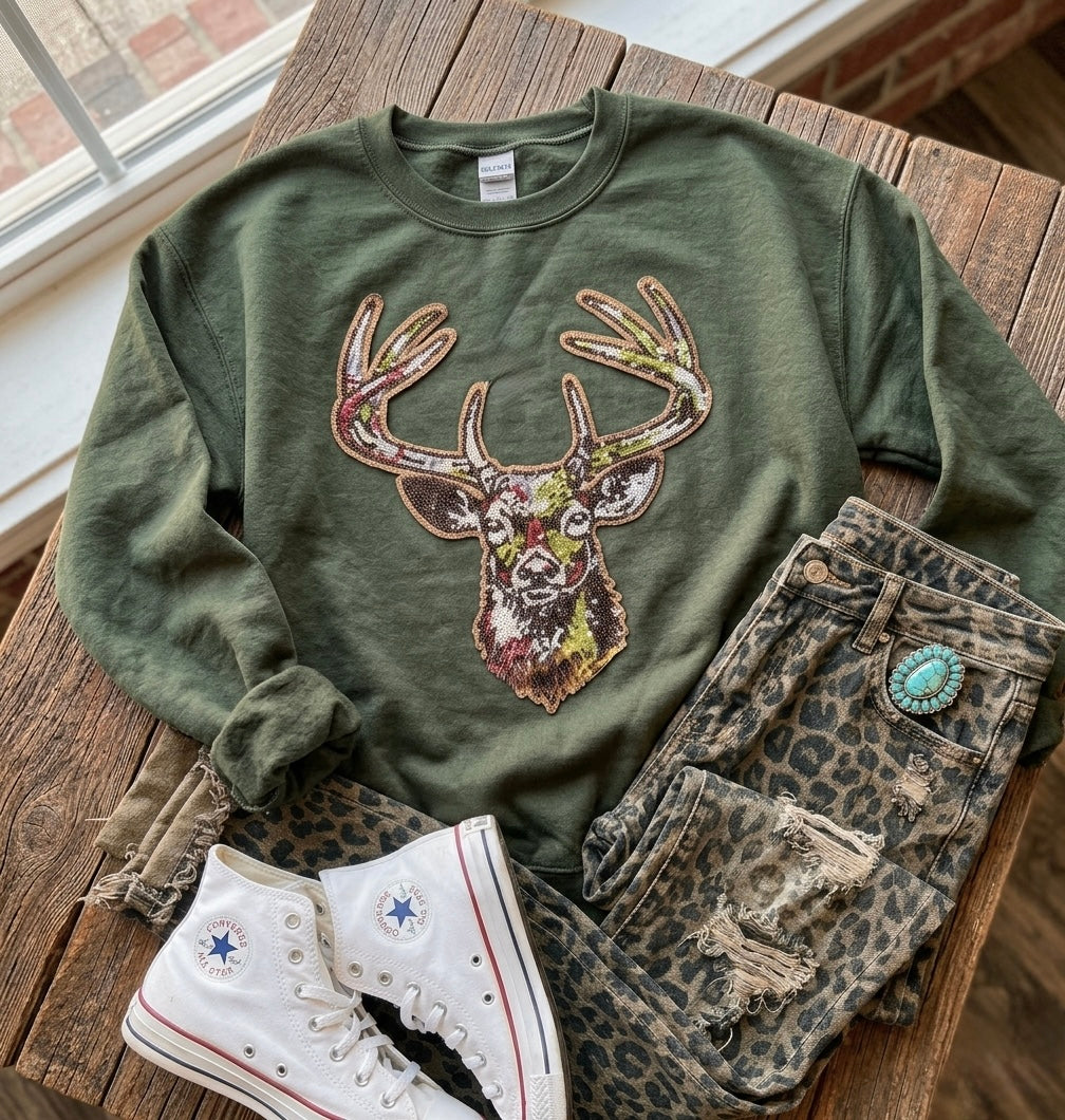 Sequin Buck Crew
