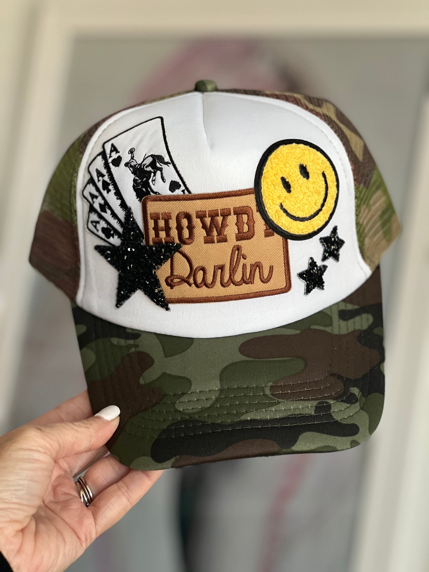 The "Cassidy" custom patch camo trucker