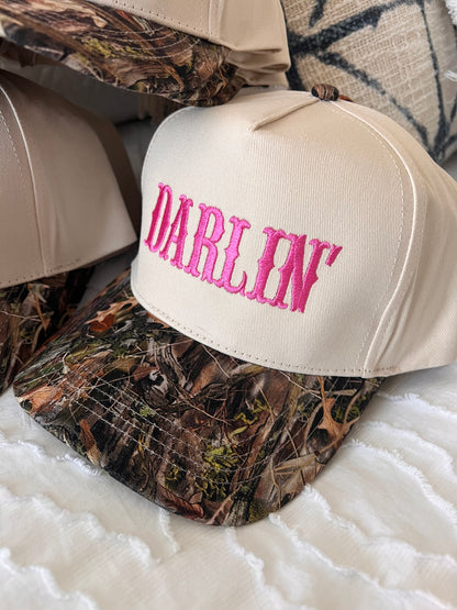 Embroidered Darlin' RealTree Camo Trucker