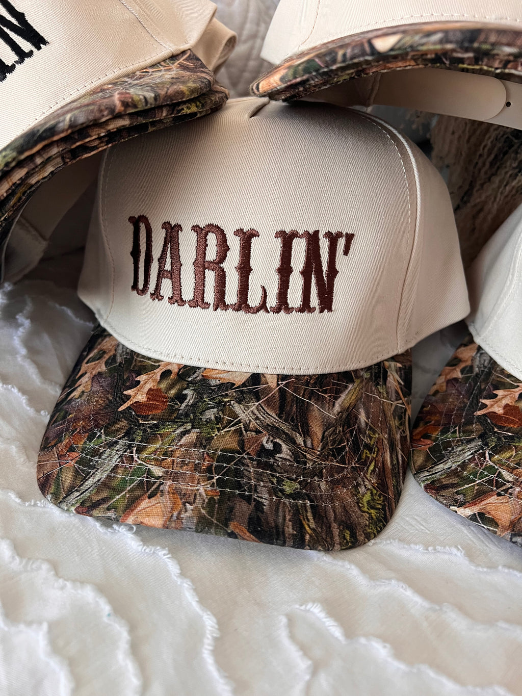 Embroidered Darlin' RealTree Camo Trucker