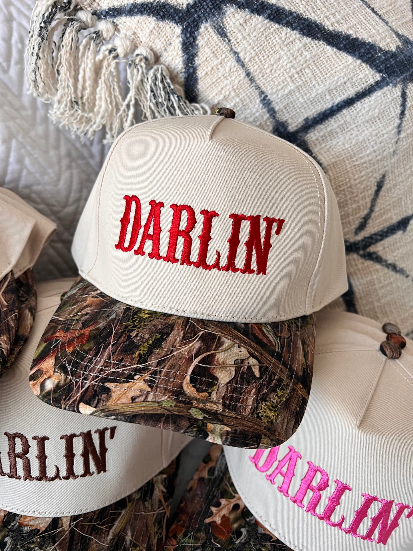 Embroidered Darlin' RealTree Camo Trucker