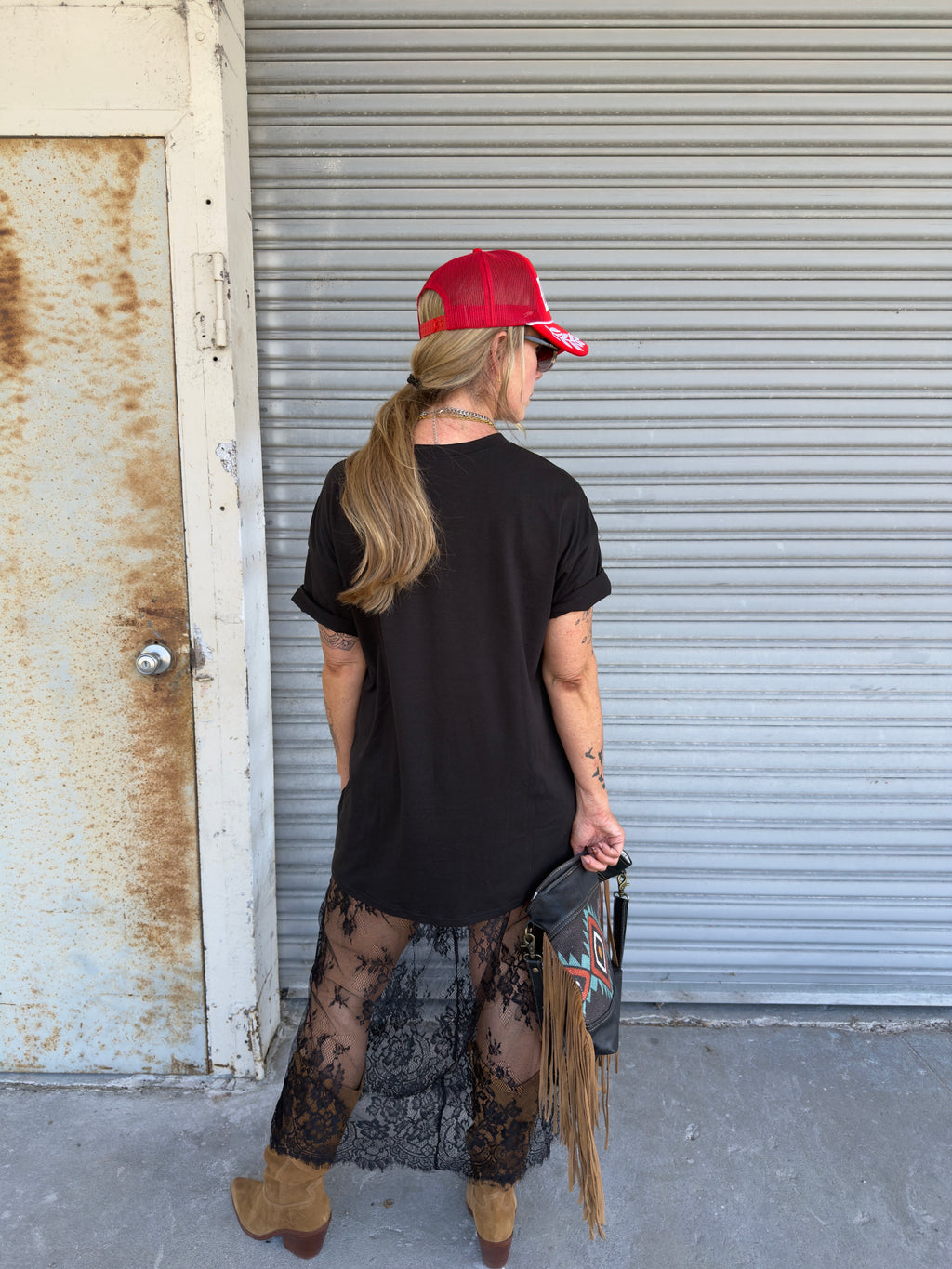 Sweet But Savage Lace Tee Dress (SEE STOCK NOTICE)