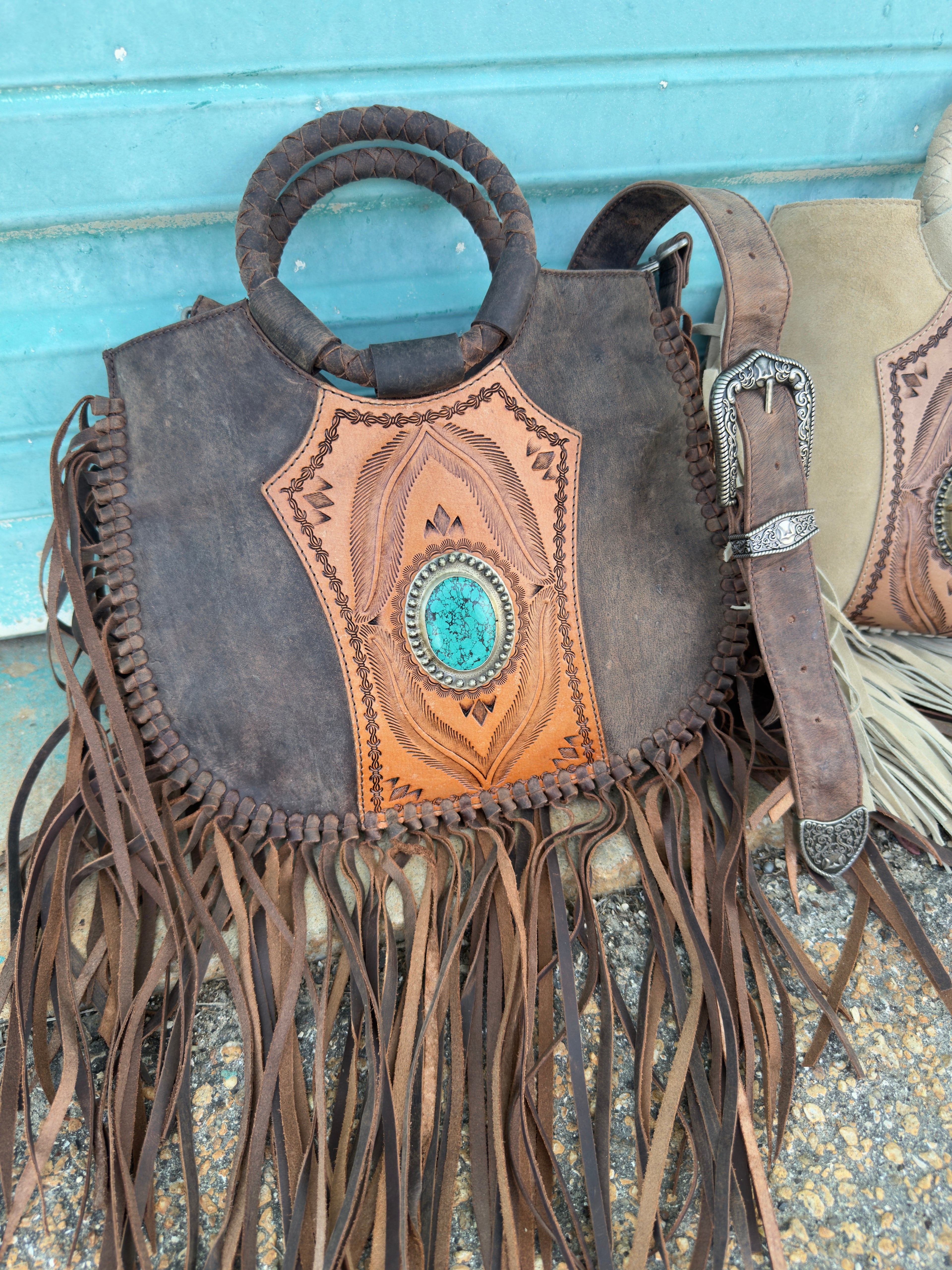 Whiskey River Premium Leather Fringe Bag