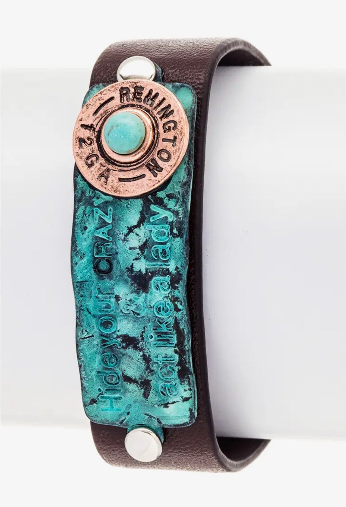 Bullet Vegan Leather Cuff Bracelet