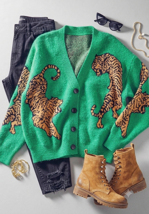 Untamed Tiger Cardigan- (PREORDER - ETA 10/15)