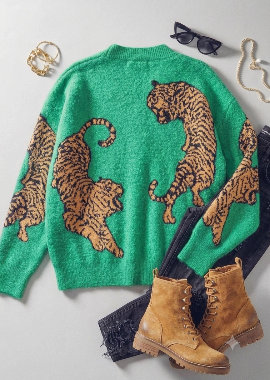 Untamed Tiger Cardigan- (PREORDER - ETA 10/15)