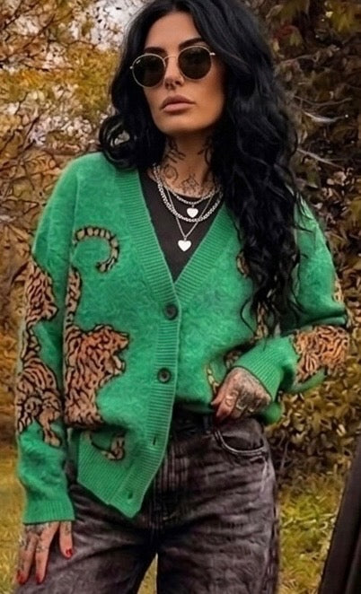 Untamed Tiger Cardigan- (PREORDER - ETA 10/15)