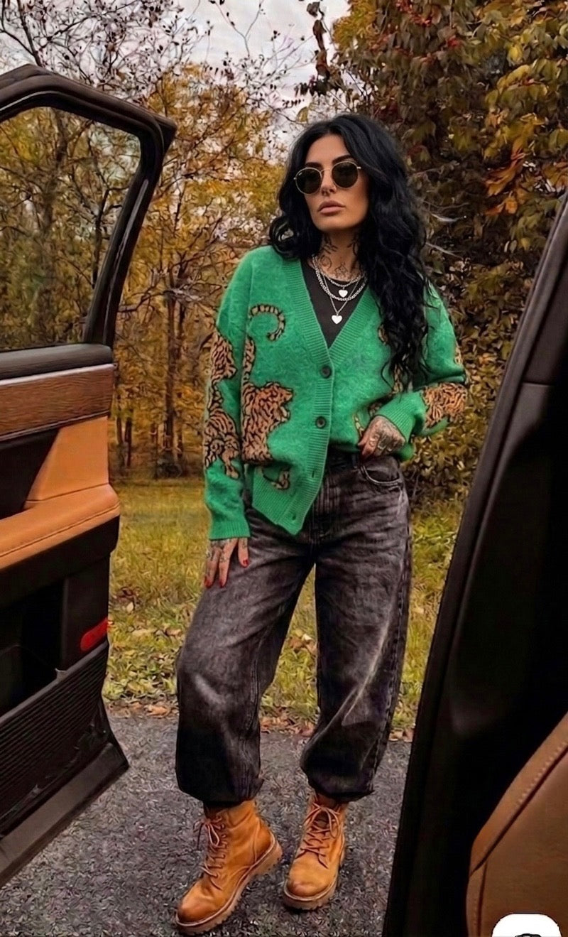 Untamed Tiger Cardigan- (PREORDER - ETA 10/15)