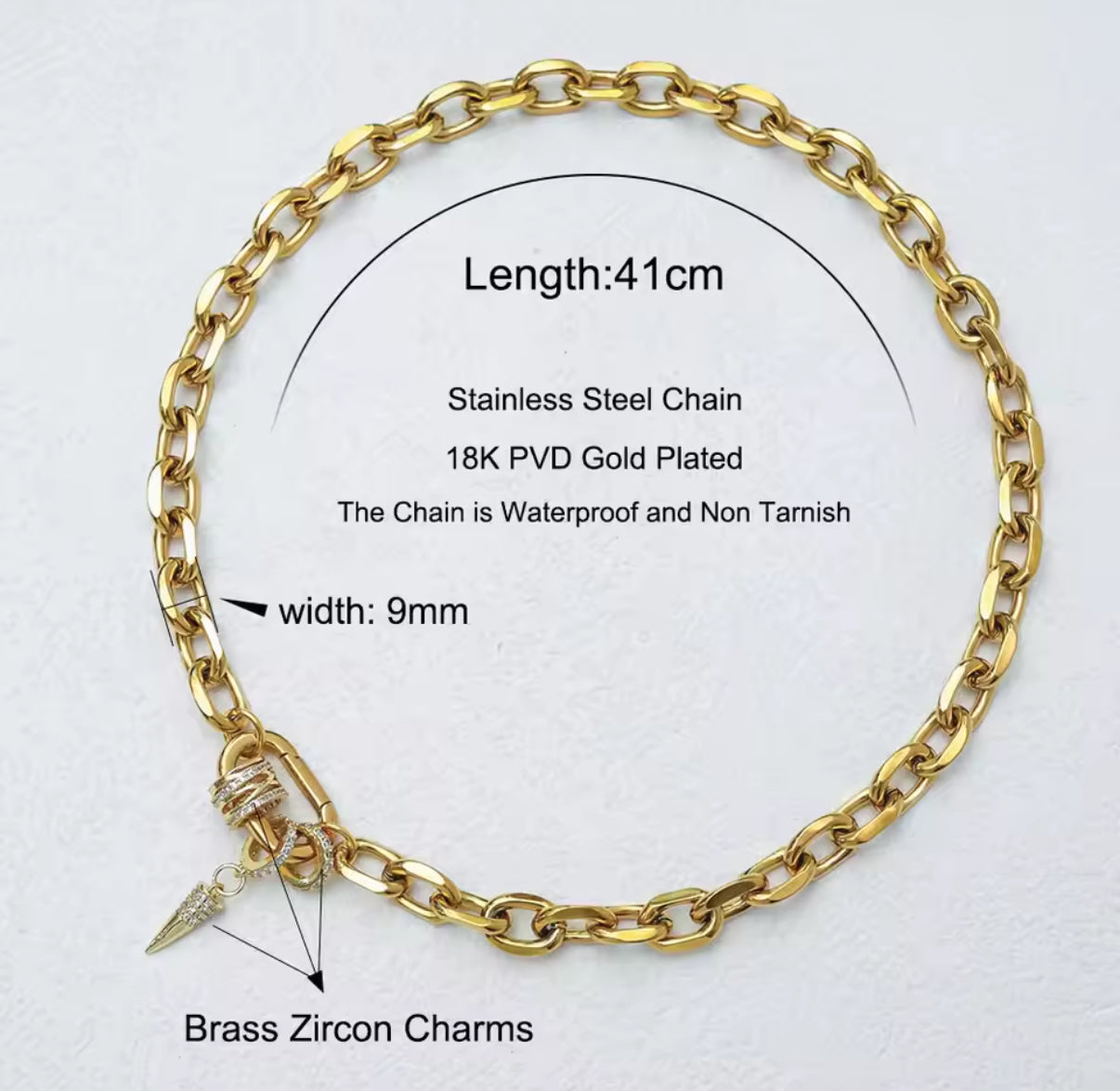 Outlaw Chunky Carabiner Charm Chain