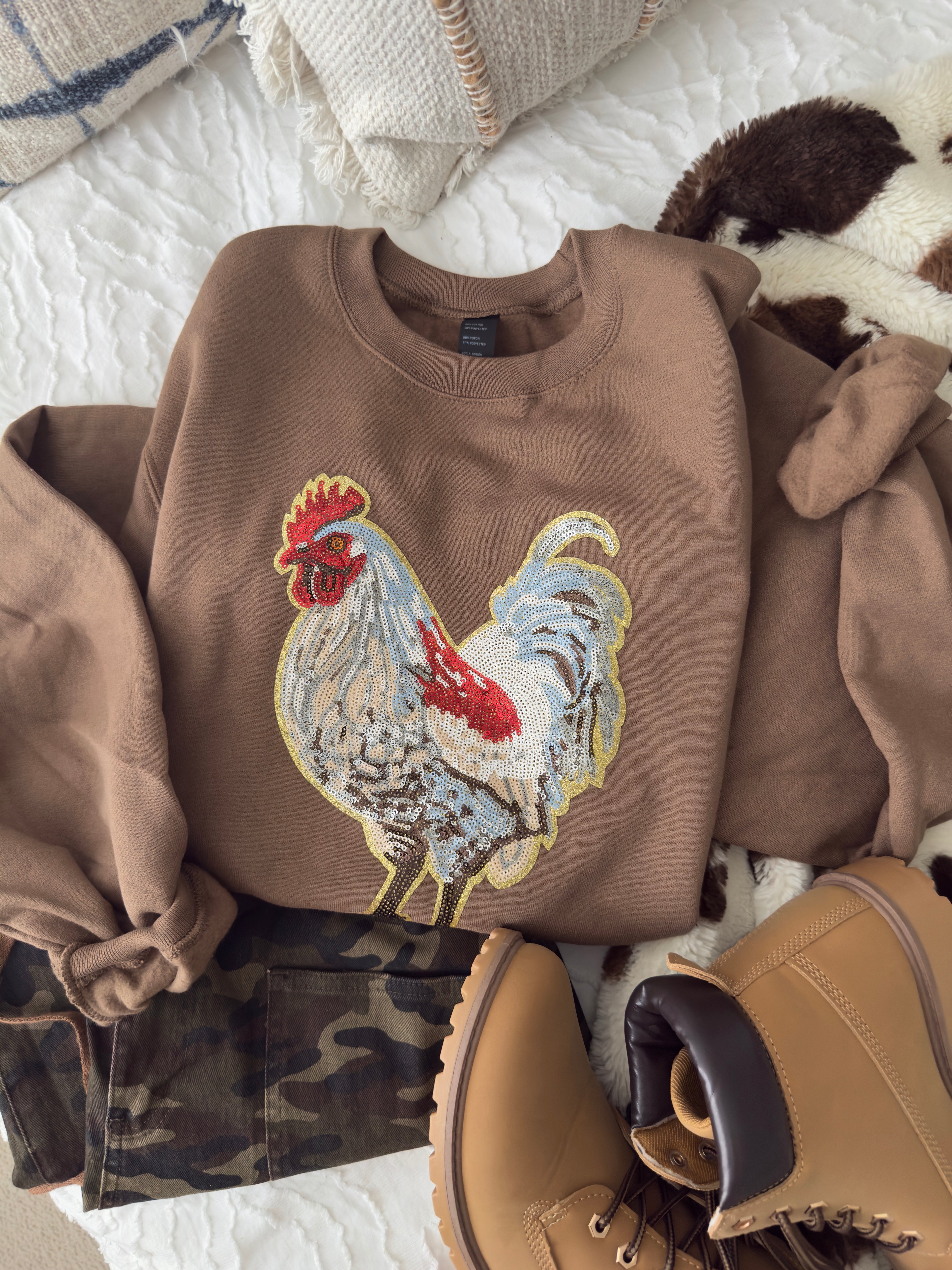 Sequin Chicken Pullover
