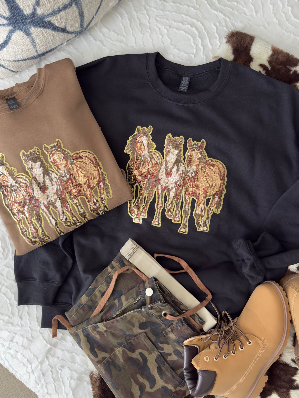 Sequin Wild Horse Pullover