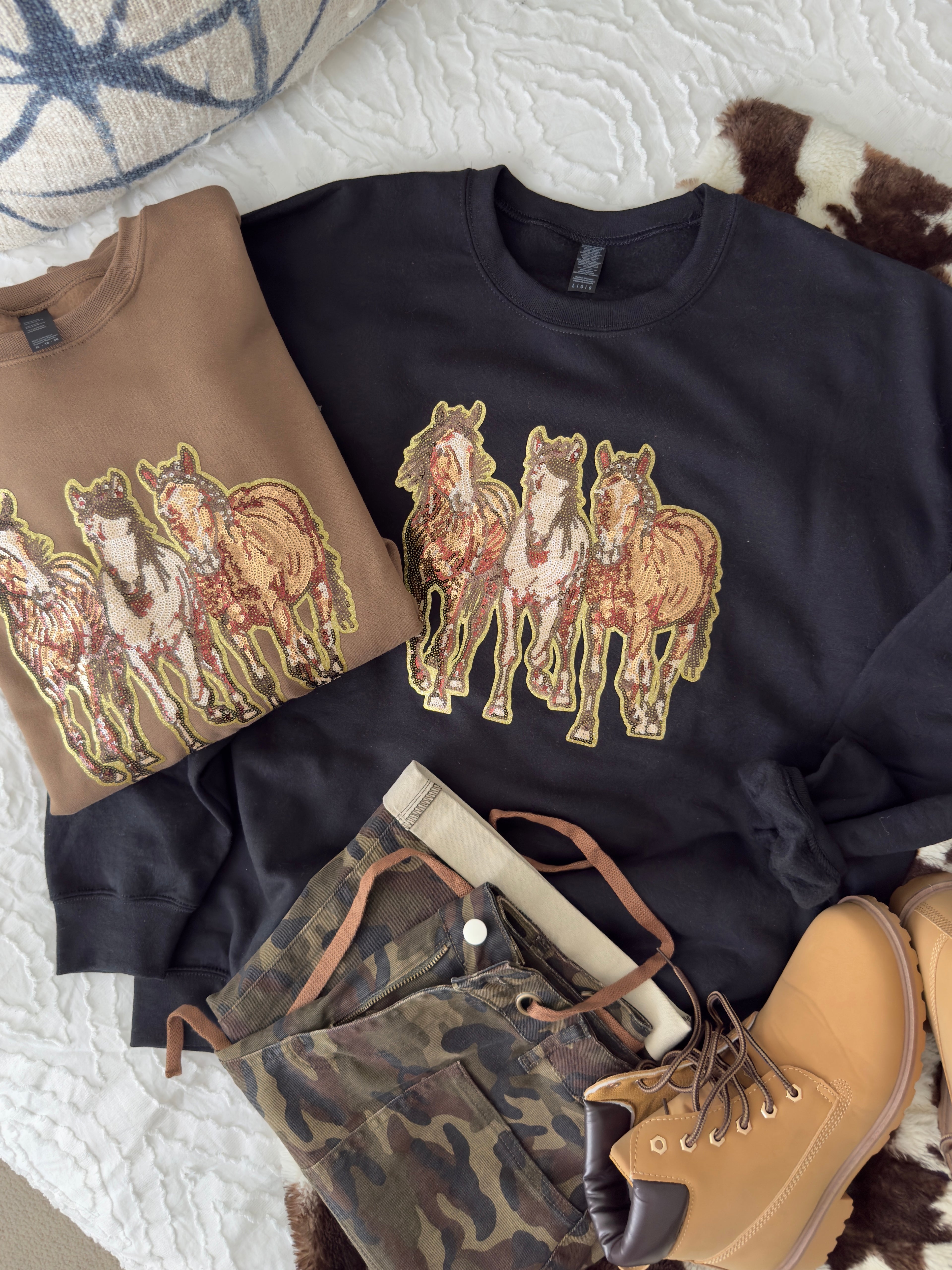 Sequin Wild Horse Pullover