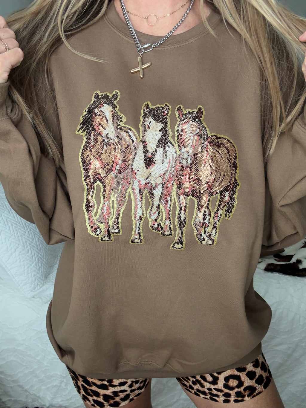 Sequin Wild Horse Pullover