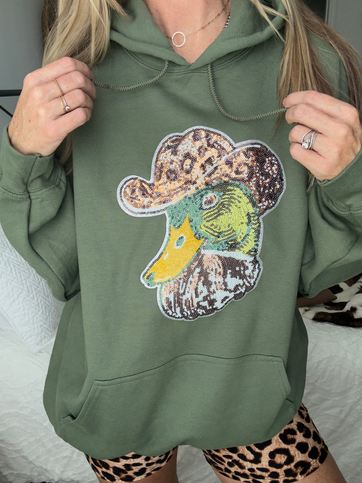 Sequin Cowboy Mallard Pullover