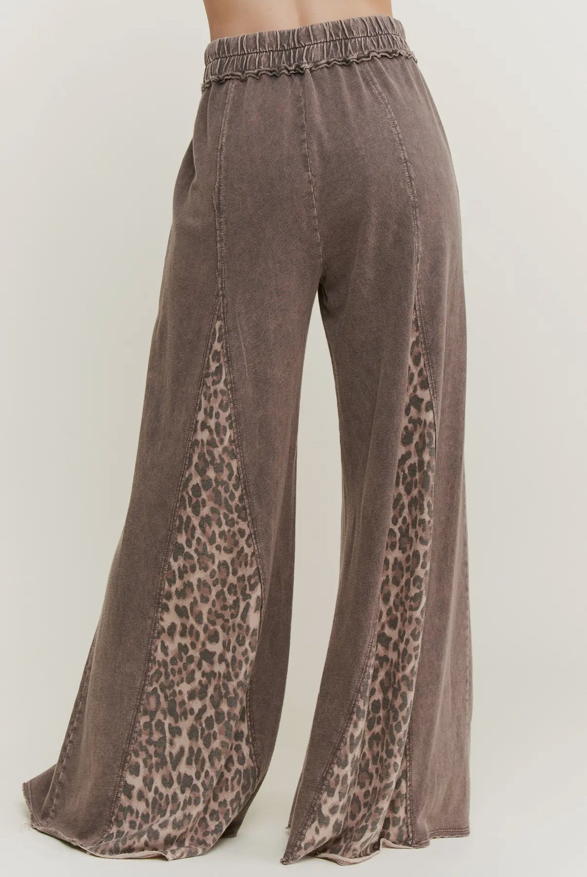 Mineral Wash Leopard Wide Leg Pants