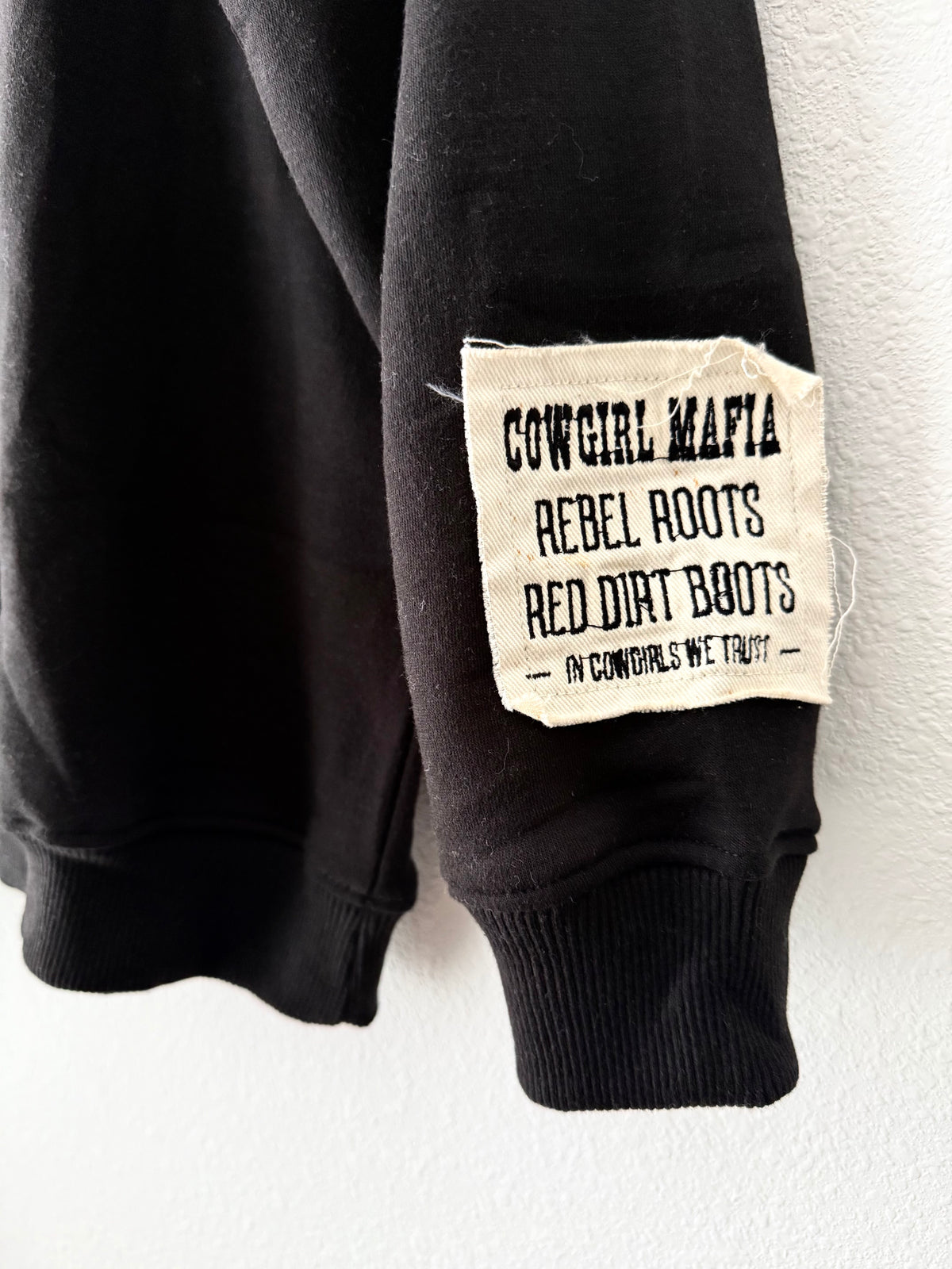 Black Cowgirl Mafia Distressed Letter Crew