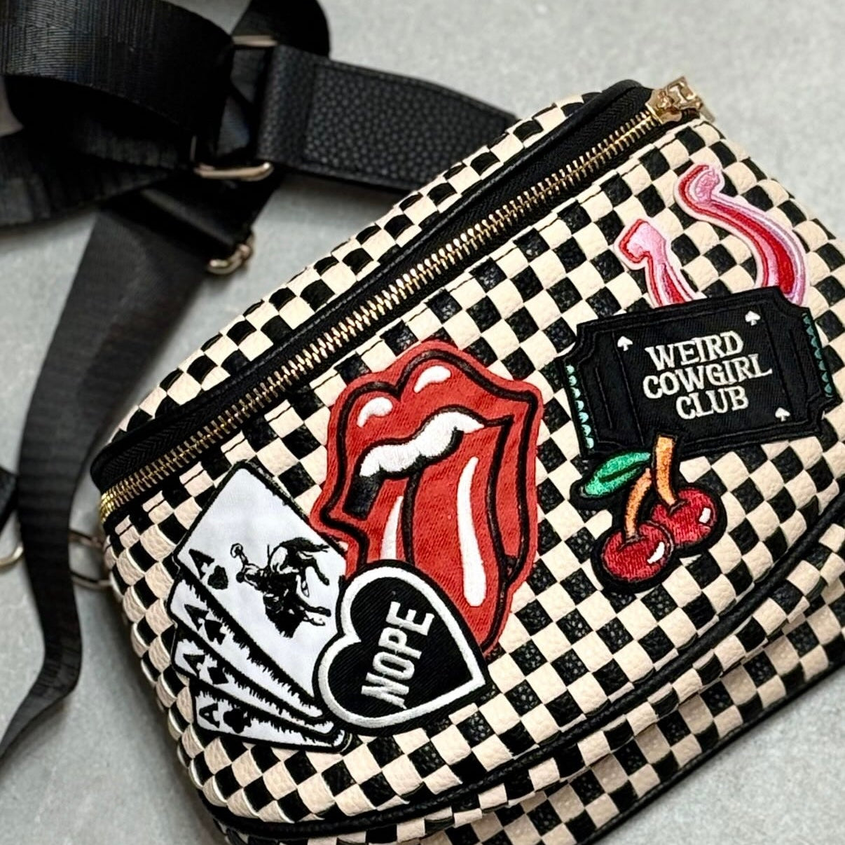 "Rebel Cowgirl" Checkered Bum Bag