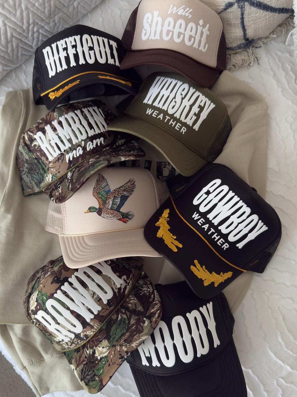Puff Print Backwoods Rebel Trucker Collection