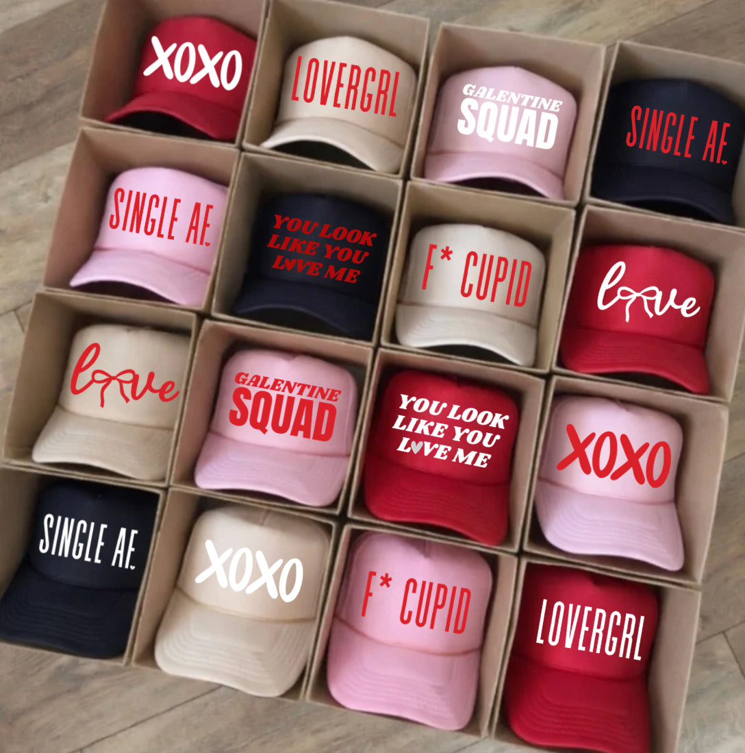 Puff Print Valentine Truckers