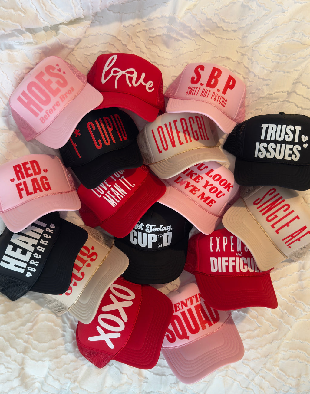 Puff Print Valentine Truckers