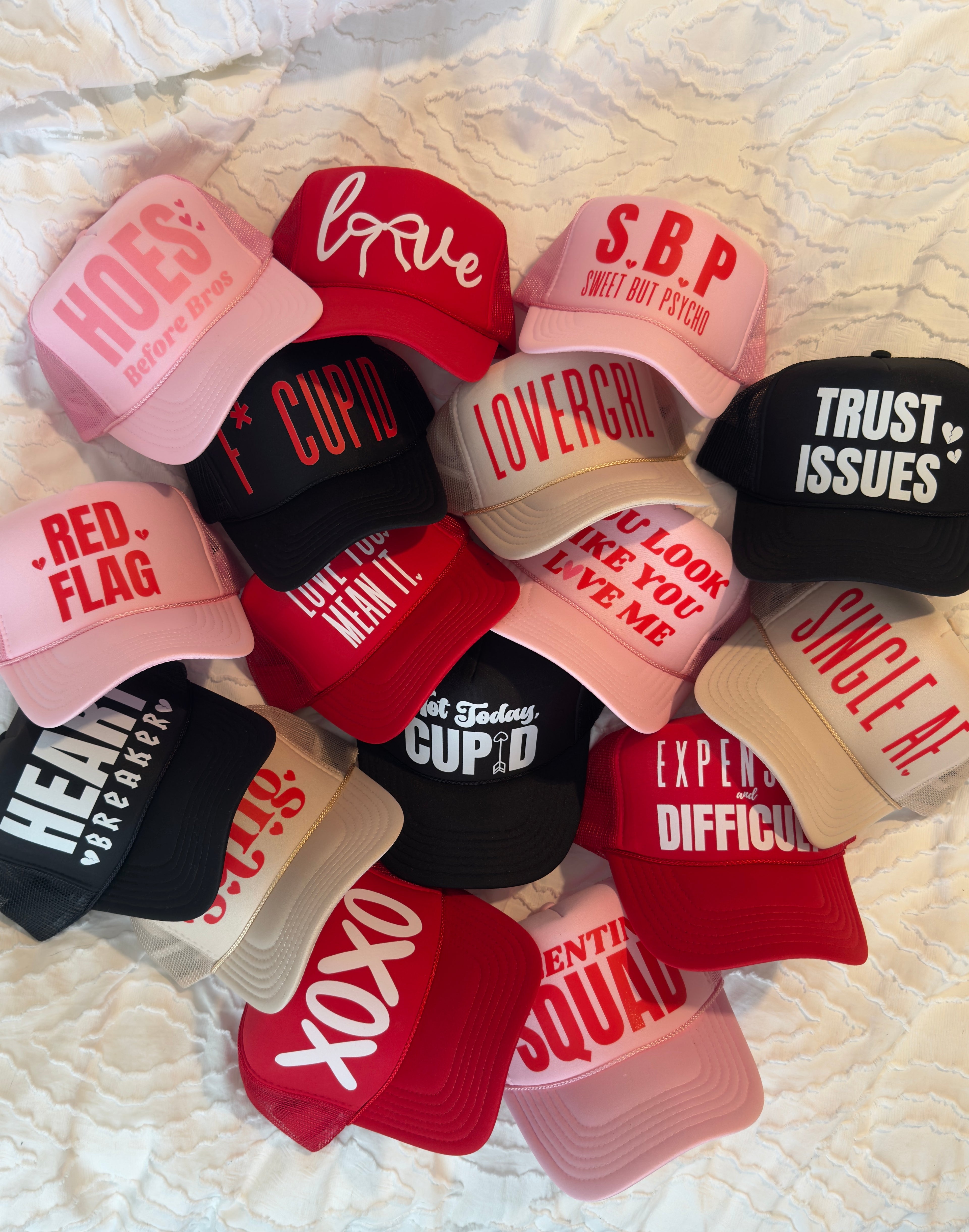 Puff Print Valentine Truckers