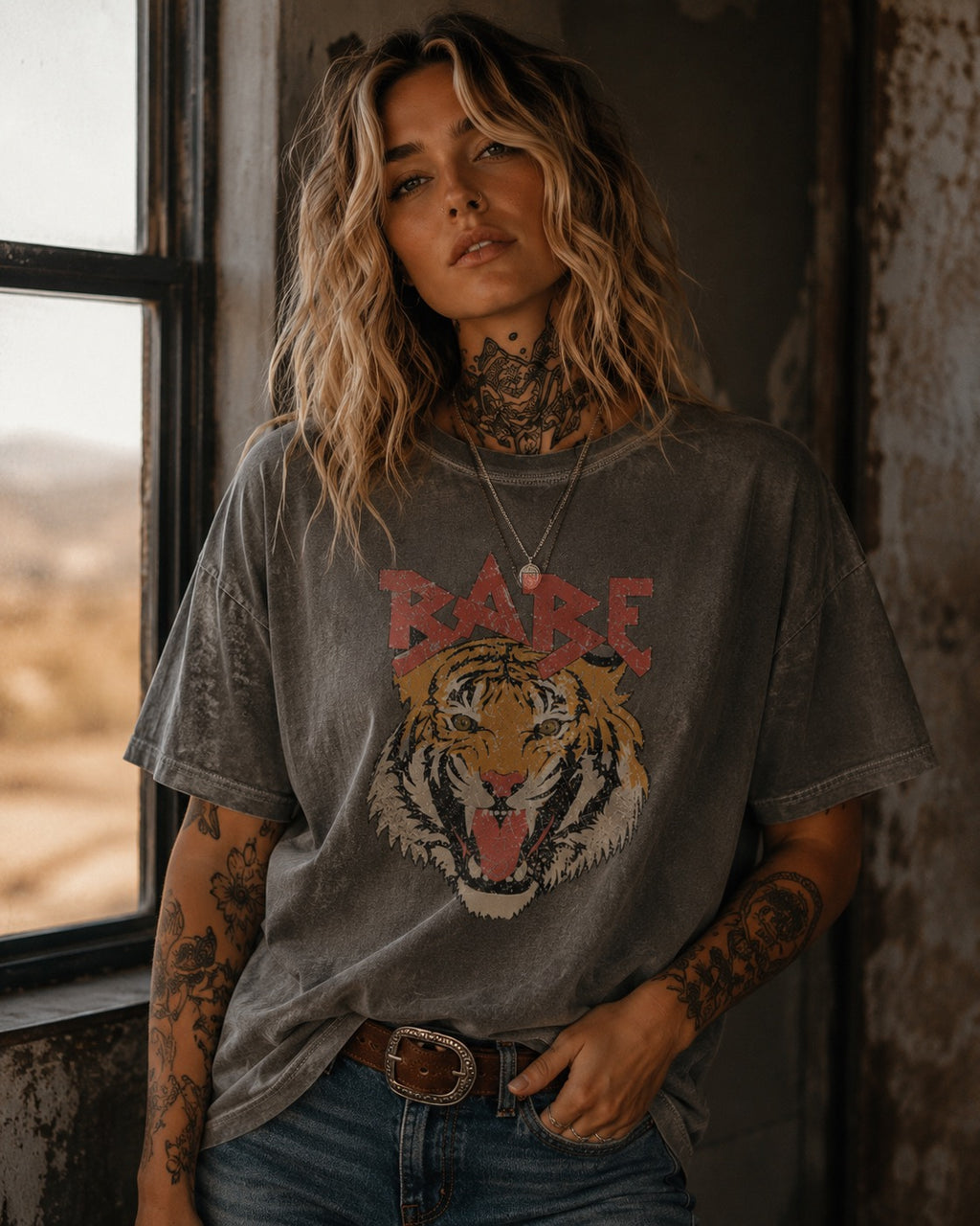 Fierce Babe Tiger Western Tee