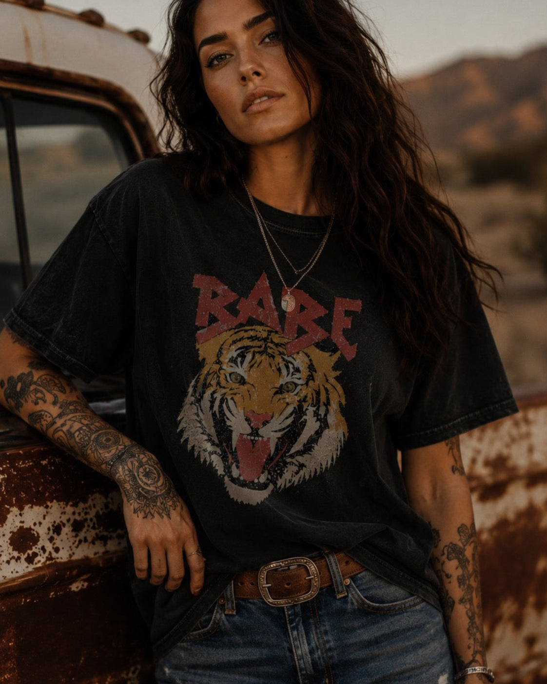 Fierce Babe Tiger Western Tee