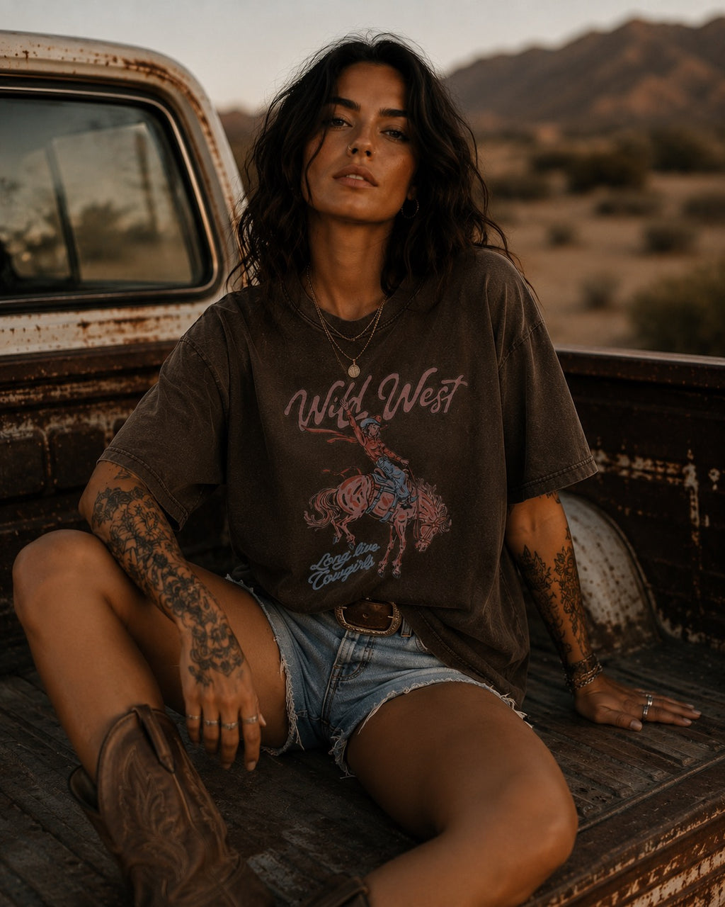 Wild West rodeo babe tee