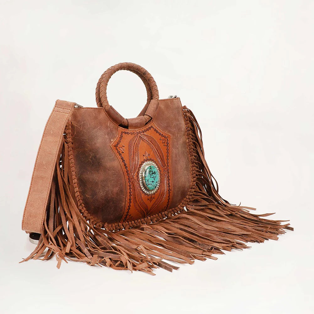 Whiskey River Premium Leather Fringe Bag