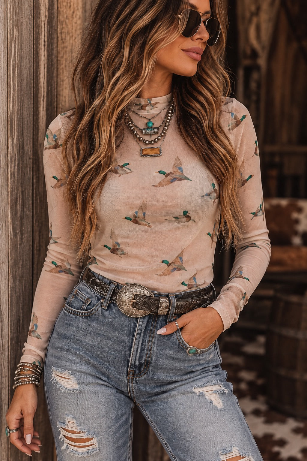 Wild Mallard Mesh Top
