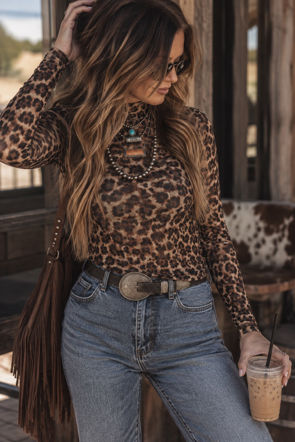 Wild Leopard Mesh Top