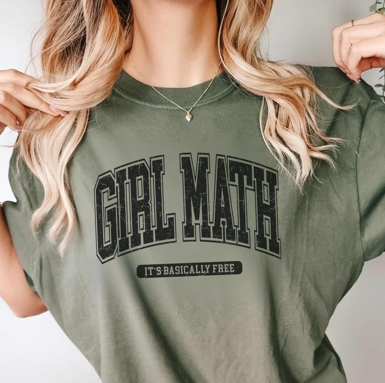 Girl Math Distressed Varsity Tee