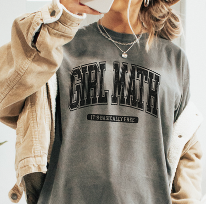 Girl Math Distressed Varsity Tee