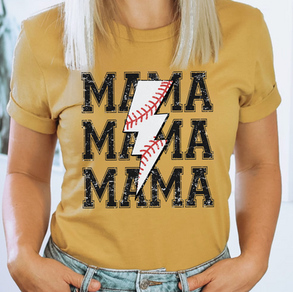 Rock'n Roll Baseball Mama graphic tee