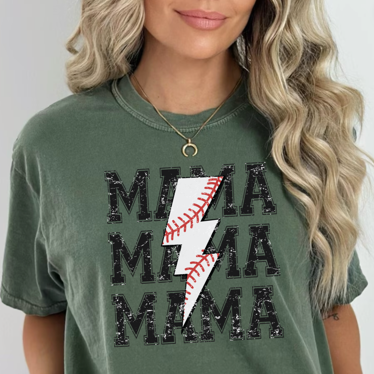 Rock'n Roll Baseball Mama graphic tee