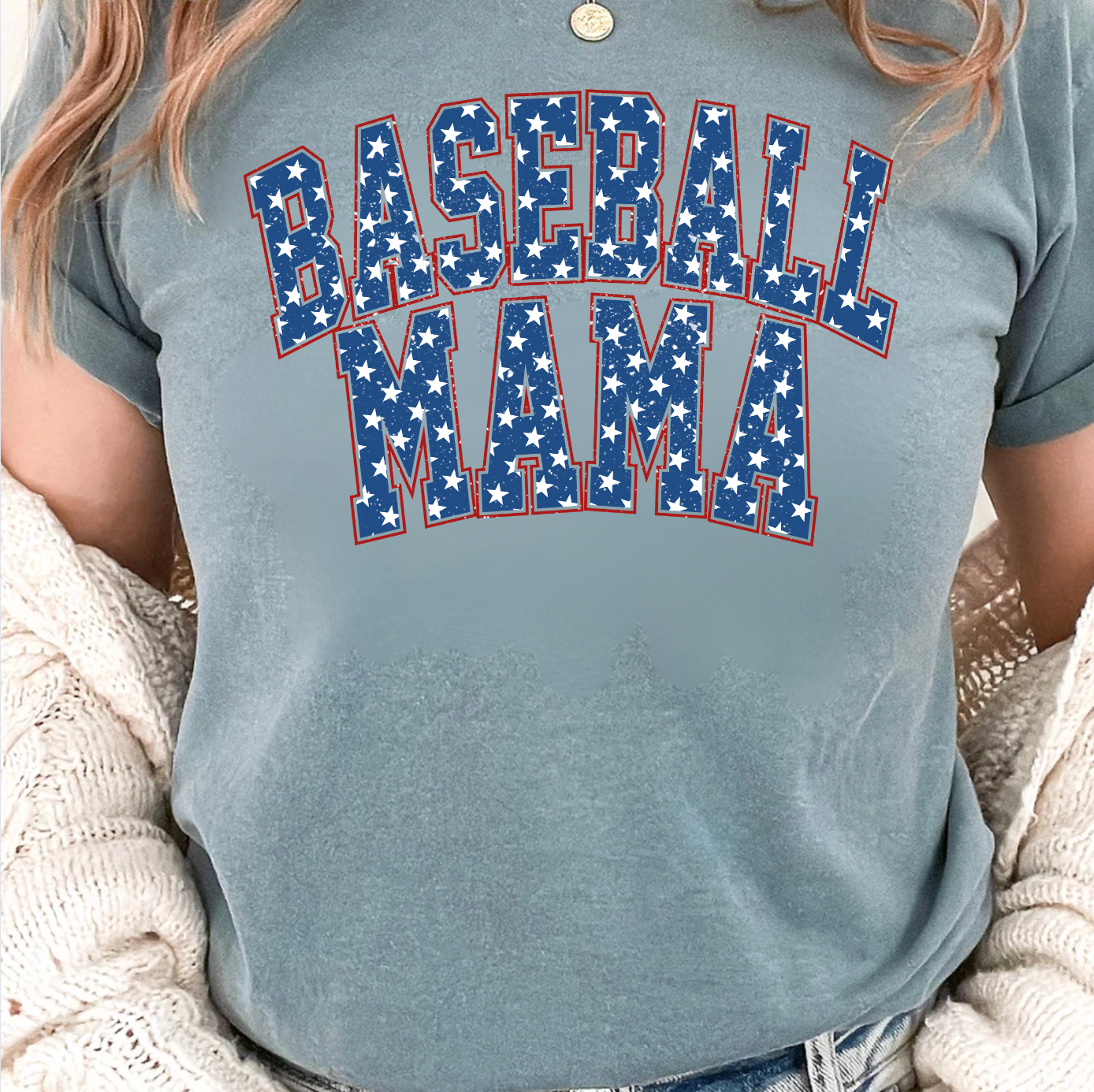 Baseball Mama Varsity Stars Tee